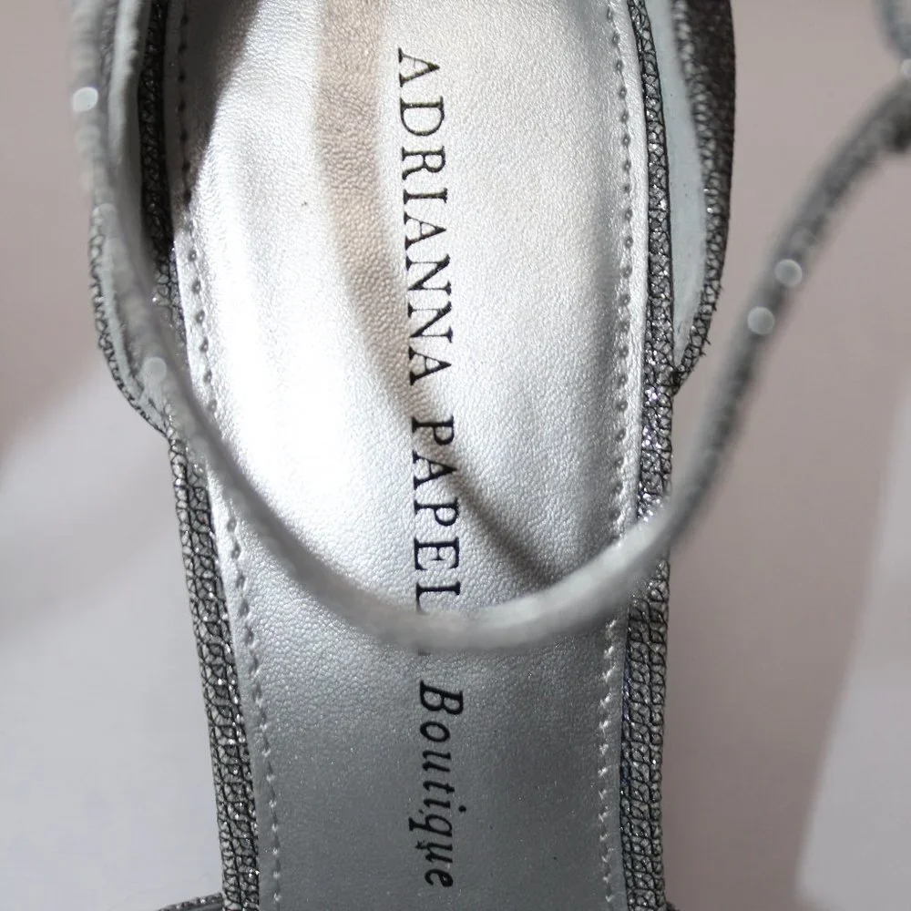 Adrianna Papell Boutique Silver Sparkle Platforms